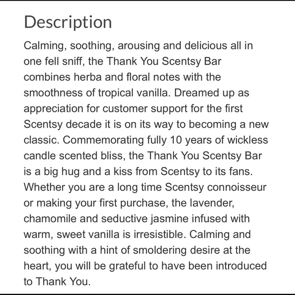 Thank You Scentsy Bar - Picture 2 of 2